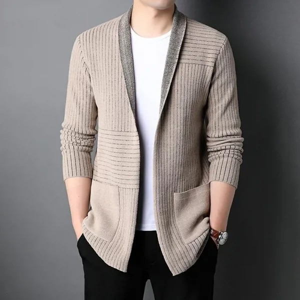 Новинка осенне-зимняя брендовая Модная вязаная Японская уличная одежда мужской длинный кардиган ретро свитер повседневные пальто куртка мужская одежда