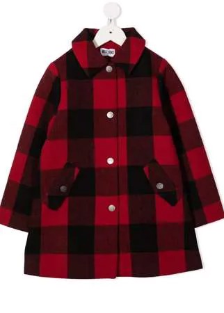 Moschino Kids пальто в клетку