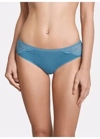 LUI et ELLE Трусы слипы Laura средней посадки с кружевными вставками, размер 2 (S), gris-bleu