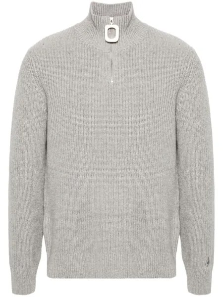 JW Anderson свитер с воротником на молнии, серый