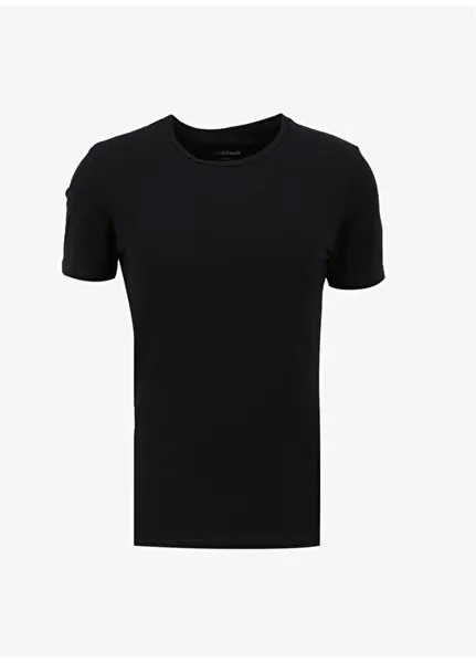 Однотонная черная мужская футболка с круглым вырезом 4501I Marks & Spencer, черный