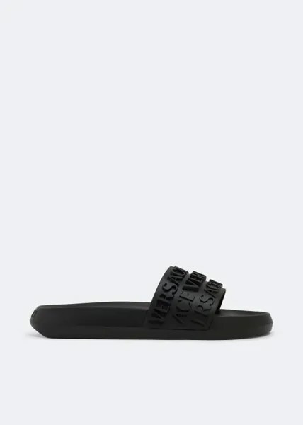Шлепанцы VERSACE Logo slides, черный