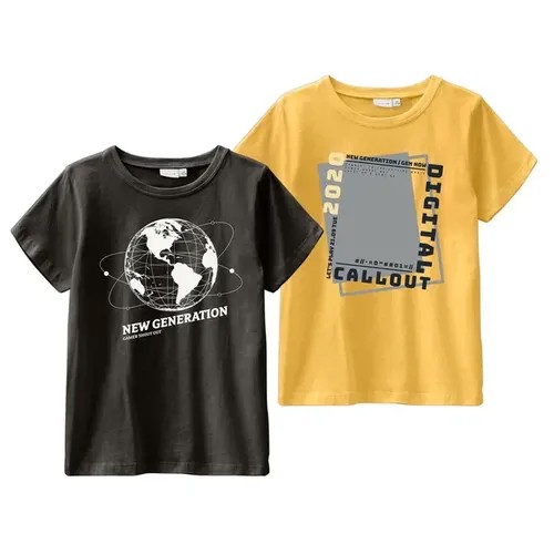 Name it, футболка для девочки (2ШТ В наборе), Цвет: черный, размер: 122-128