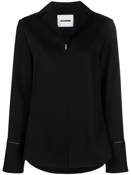 Jil Sander куртка-рубашка на молнии, черный