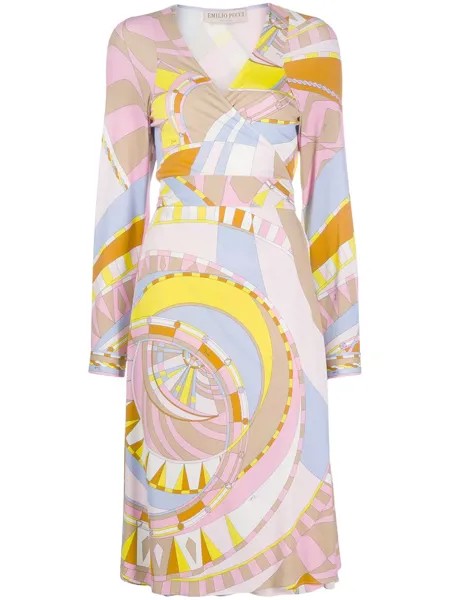 Emilio Pucci платье с абстрактным принтом и запахом