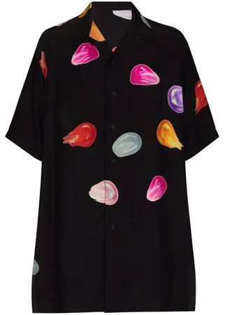 Yohji Yamamoto рубашка оверсайз Tear с короткими рукавами