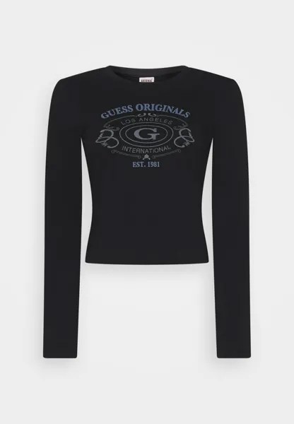 Топ с длинными рукавами Guess Originals, черный