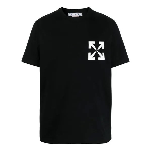 Футболка Men's OFF-WHITE SS22 Arrow Printing Short Sleeve Black T-Shirt, черный