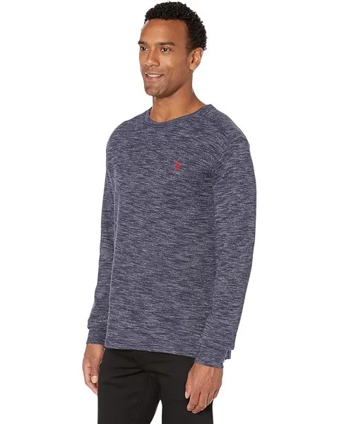 Свитер U.S. POLO ASSN. Long Sleeve Space Dye Crew, цвет Classic Navy