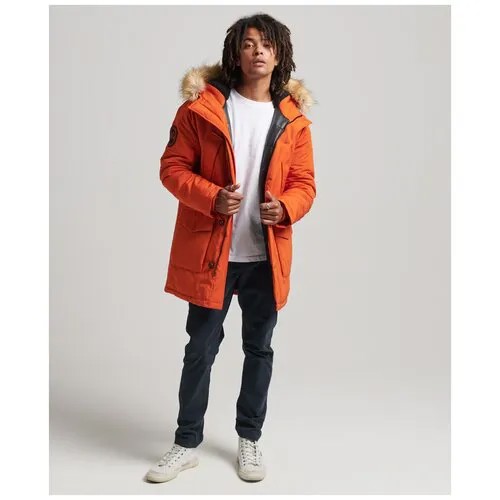 Парка Superdry, размер 2XL (56), красный, оранжевый