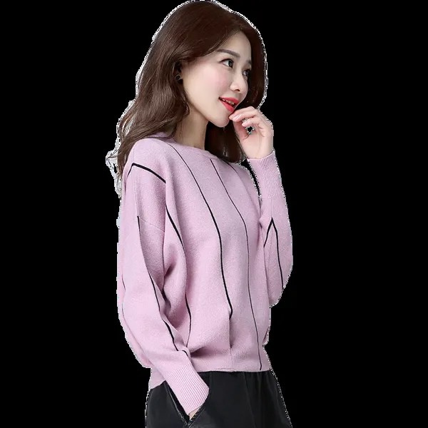 Вязаный свитер женский свободный 2020 осень зима рукава новый стиль свитер короткий корейский длинный летучая мышь рубашка джемпер пальто