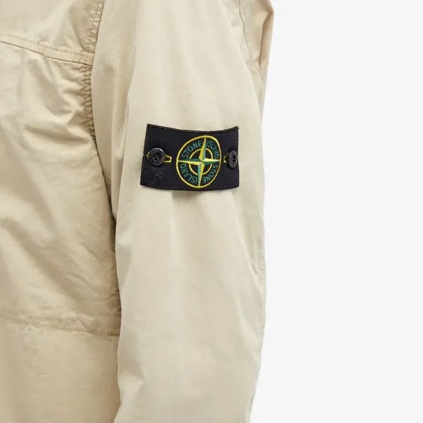 Stone Island Куртка-рубашка на молнии из хлопкового твила Supima стрейч-TC