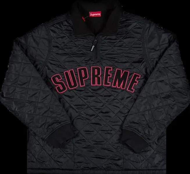 Пуловер Supreme Arc Logo Quilted Half Zip Pullover 'Black', черный