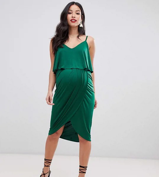 Платье миди с запахом ASOS DESIGN Maternity-Зеленый