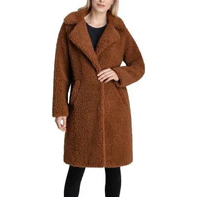 Женская коричневая зимняя теплая длинная шуба из искусственного меха Lucky Brand, верхняя одежда L BHFO 9644