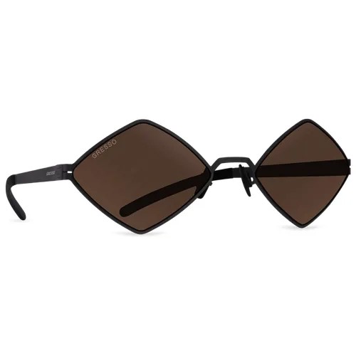 Титановые солнцезащитные очки GRESSO Bali - ромб / коричневые