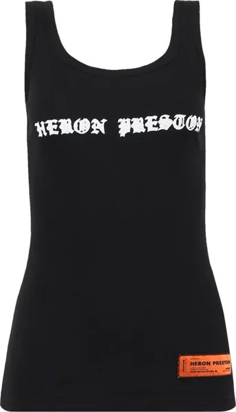 Топ Heron Preston Gothic Tank Top 'Black/White', черный