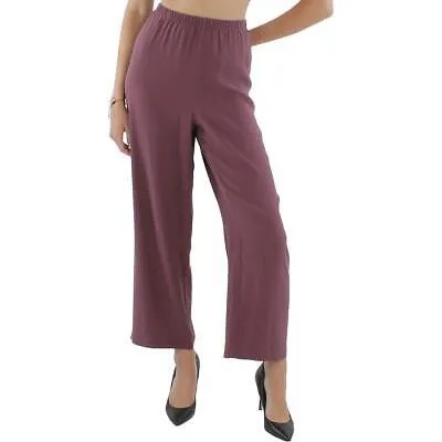Женские фиолетовые шелковые прямые офисные брюки Eileen Fisher до щиколотки S BHFO 4418