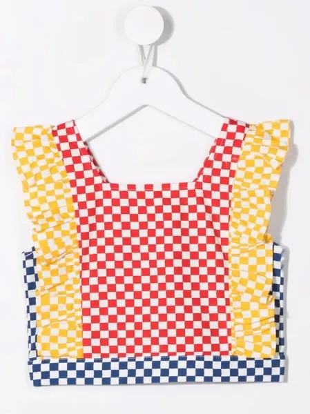 Stella McCartney Kids блузка с оборками в клетку