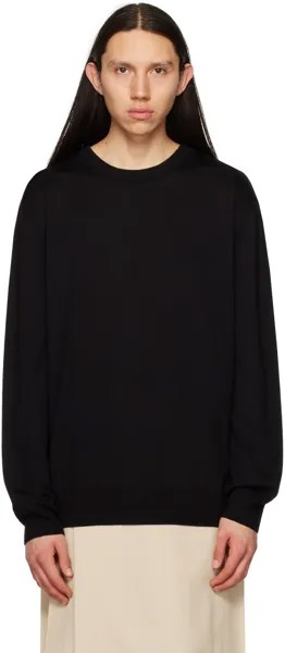 Черный свитер с круглым вырезом Jil Sander, цвет Black