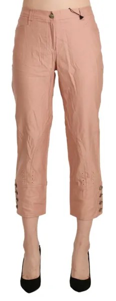 ERMANNO SCERVINO Брюки Хлопковые розовые укороченные брюки с высокой талией IT44/US10/L 700 долларов США