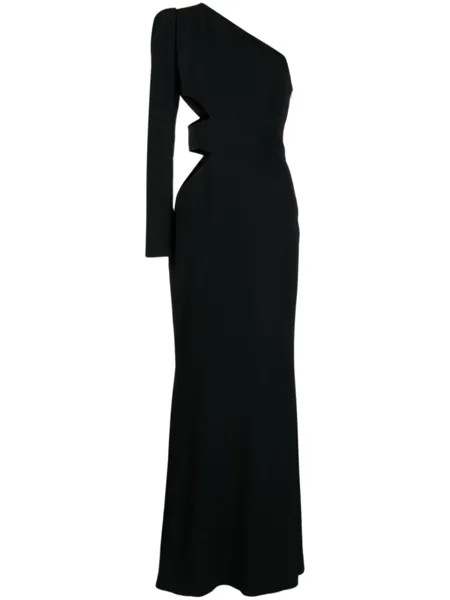Elie Saab платье макси на одно плечо, черный