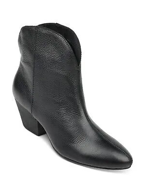 Женские кожаные ботильоны SPLENDID черного цвета с V-образным вырезом и многоуровневым каблуком Paige, размер 8,5