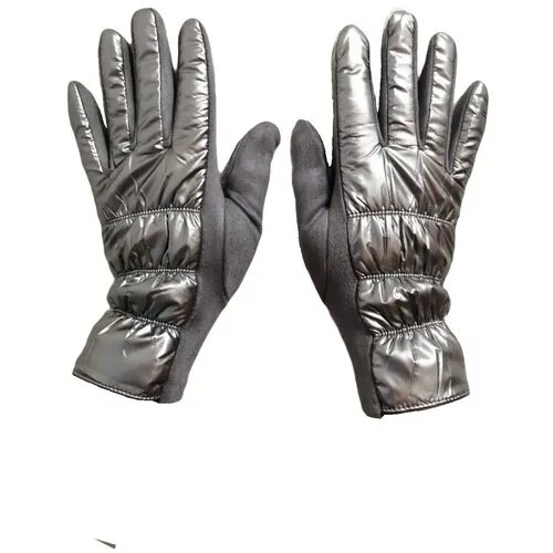 Перчатки , демисезон/зима, размер 6-8, серебряный, серый
