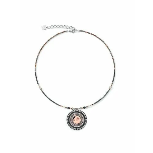 Чокер Coeur de Lion, кристаллы Swarovski, серый, белый