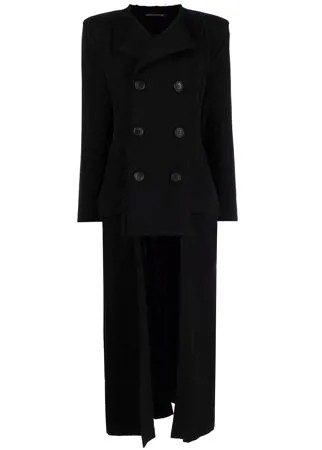 Yohji Yamamoto двубортное пальто асимметричного кроя