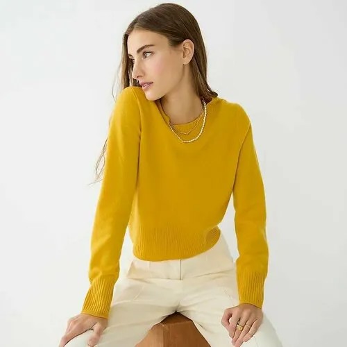 Пуловер J.Crew, размер S, золотой, желтый