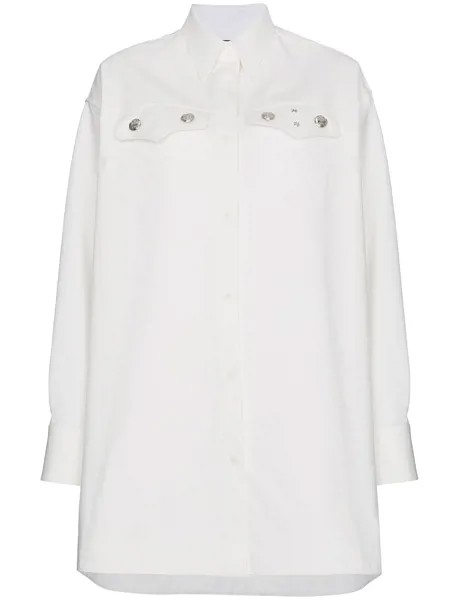 Calvin Klein 205W39nyc оверсайз=рубашка с серебристыми пуговицами