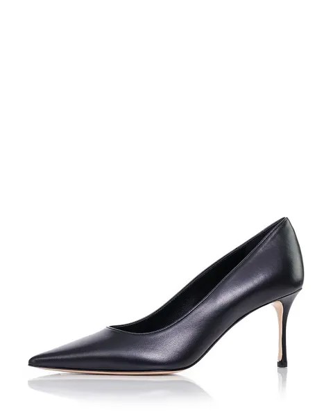 Женские классические черные туфли-лодочки на среднем каблуке с острым носком MARION PARKE