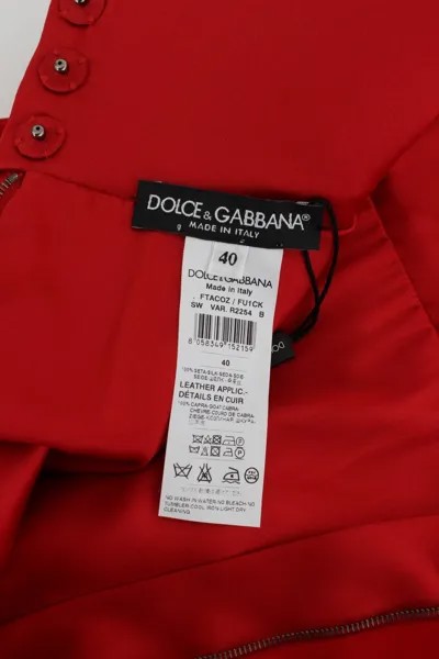 Dolce & Gabbana Элегантные женские мини-шорты из шелка с вышивкой, красный