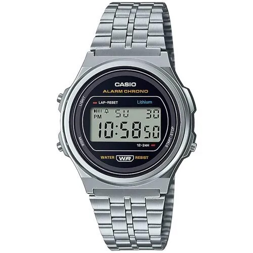 Наручные часы Casio A171WE-1AEF VINTAGE ICONIC светодиодная подсветка браслет из нержавеющей стали c будильник секундомер автоматический календарь 12/24 отображение времени мужские женские японские классический спортивные