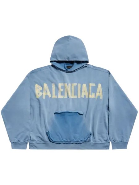 Balenciaga худи с логотипом, синий