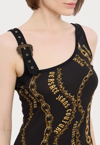 Платье из джерси BUCKLE Versace, черный