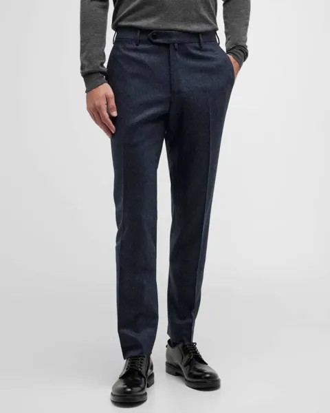 Мужские укороченные шерстяно-кашемировые фланелевые брюки Zanella