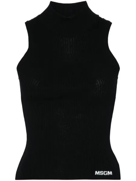 MSGM топ с логотипом, черный