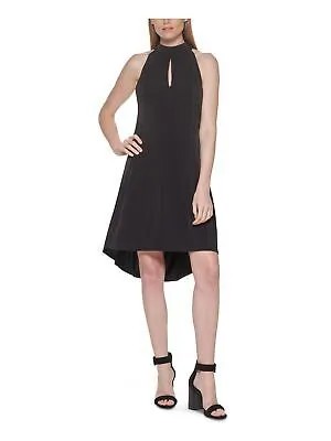 CALVIN KLEIN Женское черное вечернее платье миди без рукавов с завязками на шее 10