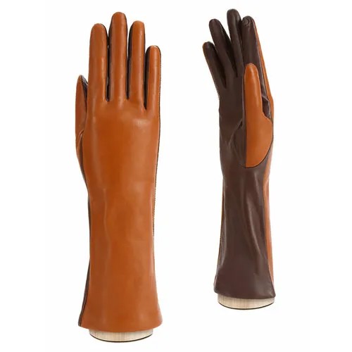 Перчатки  ELEGANZZA, размер 6.5, оранжевый, коричневый