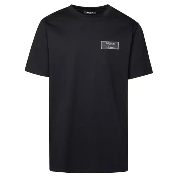 Футболка black cotton t-shirt Balmain, черный