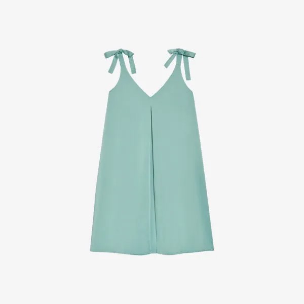Атласное платье мини со складками и завязками Claudie Pierlot, цвет verts