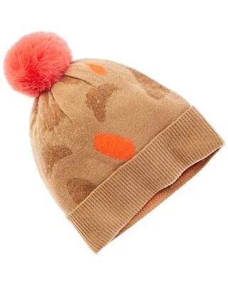 Scott - Scott London Леопардовая шляпа с помпоном женская коричневая