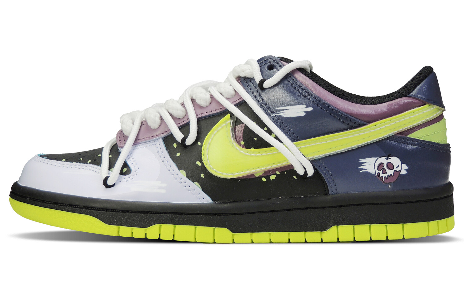 Кроссовки Nike Dunk Skateboarding Shoes Women's Low-top Green, Black, Purple, зеленый