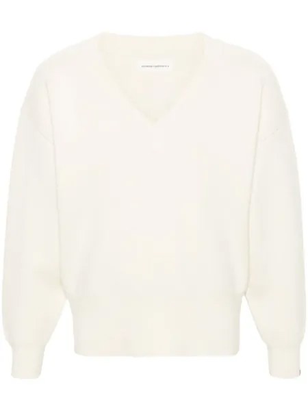 Extreme cashmere шерстяной джемпер с V-образным вырезом, нейтральный цвет