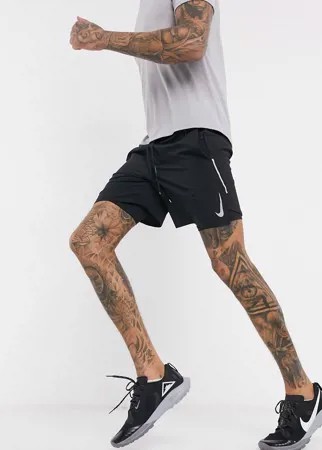 Черные шорты 7 дюймов 2 в 1 Nike Running-Черный