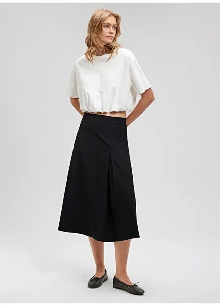 Черная женская юбка-миди с заниженной талией M1310485-900-WOVEN MIDI SKIRT Mavi, черный
