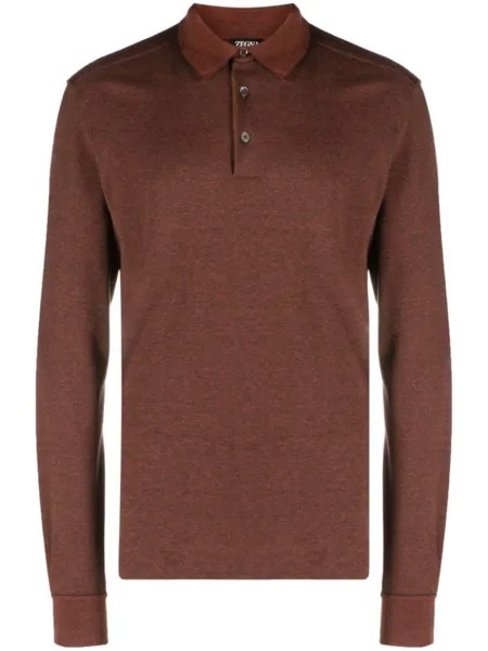 Zegna рубашка поло с длинными рукавами, красный