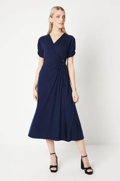 Платье из джерси с запахом Debenhams, темно-синий